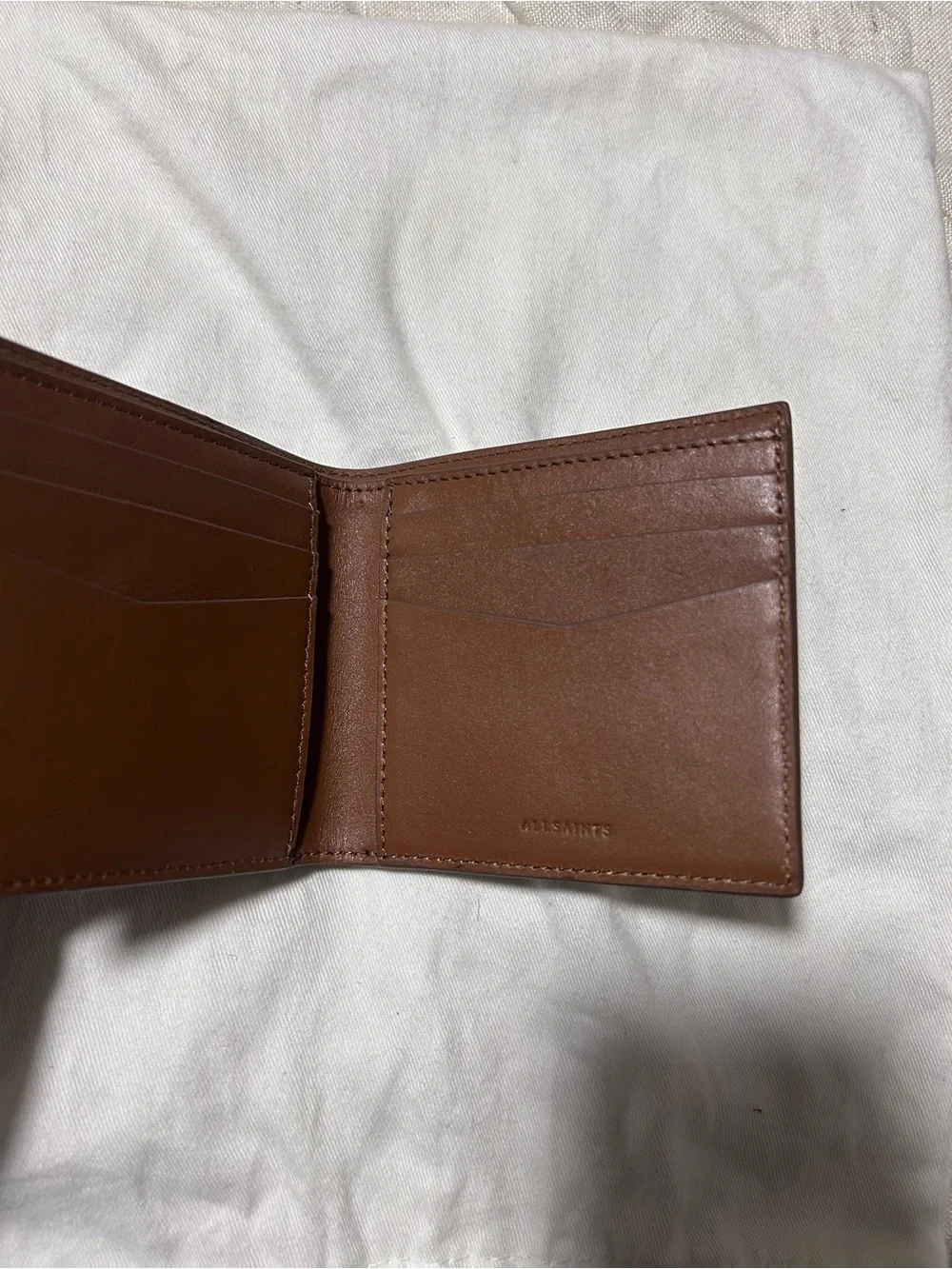 Minimalist Brown Leather Bi-Fold Wallet -